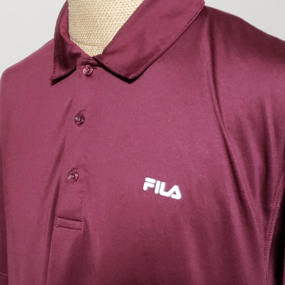 Fila maroon polo shirt xxl euc